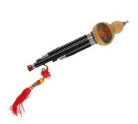 Natural Gourd Ebony Sound Pipe Hulusi Musical Instrument B Flat/C Key Three-tone Cucurbit Flute Professional Hulusi (Color : C key)