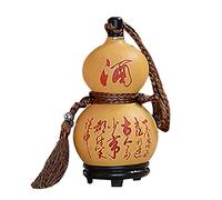 Natural Gourd Jug, Sake Wine Gourd Jug, Easy to Clean Hip Flask, High Capacity Wine Water Bottle, Water and Wine Gourd for Camping, Beeswax Anti-seepage,750ml