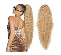 Natural Gradient Long Curly Hair Synthetic Drawstring Ponytail Wig Women's Heat-resistant Ponytail Wig Perfect Looking(27613)