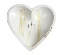 Natural Grain Heart Prayer Bowl Made From Wood For Supporting Daily Reflection Prayer And Gratitude Journaling Habit(White)