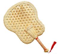 Natural Grain Straw Fan with Traditional Weaving Technique for Lightweight and Summer Cooling Palm Leaf Fan Suitable for Personal Use (Banana Leaf Fan)