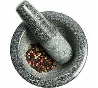 Browin 312008 Kitchen Solid Polished Granite Pestle and Mortar Natural Stone Heavy