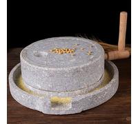 Natural Granite Stone Mill Grinder, Hand Crank for Grain, Bean and Barley - Versatile Heat-Free Grinding Process