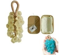 Natural Grape Extract Bar Soap, Grape Soap on a Rope, Grapes Cluster Handmade Soap, Hanging Grapes Soap, Natural Plant Essential Oils, Gentle Cleansing, Bath Shower Hanging Decor Gift (Yellow)