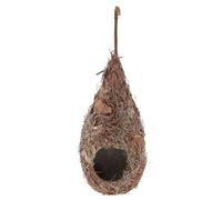 Natural Grass Hummingbird Bird Nest Fiber Hand-Woven Roosting Hut For Yard Decoration,2pc,7cm*15cm