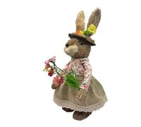 Natural Grass Woven Easter Hare Decoration for Tabletop, 43cm