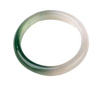 Natural Green and White Gradient Agate Ice Seed Bangle 58-62mm Fengshui Jade bracelet For Women Genuine