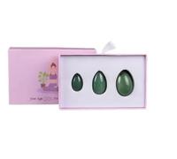 Natural Green Aventurine Jade Yoni Egg Women Kegel Exercise Ball,3Eggs with Box,3 Sizes