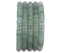 Natural Green Aventurine Spacer Beads Caps Loose Semi Gemstone for Beading Jewelry Making 6mmx3mm 38cm