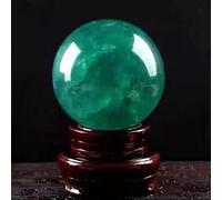 Natural Green Crystal Ball Ornament, Suitable as a Housewarming or Business Opening Gift; Ideal for Decorating The Living Room, entryway, Bedroom, or Study.,B,100mm