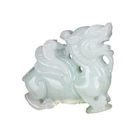 Natural Green Jade A Jadeite Fengshui Wing Unicorn Evil Beast Pendant Amulet