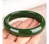 Natural Green Jade Bangle for Women Girls Genuine with Certificate Jade Handmade Bracelets - Bangles with Jewelry Box,56mm