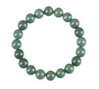 Natural Green Jade Bead for Women Men Good Luck Wealth Stretch Gemstone Protection Round Beaded Bracelets(8mm)