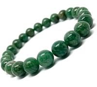 Natural Green Jade Bracelet - 8mm Gemstone Beads Boho Stretch Bracelet for Men & Women - Crystal Healing Jewelry Gift for Him & Her - Handmade Spiritual Stone Bracelet (6.5 Inch)