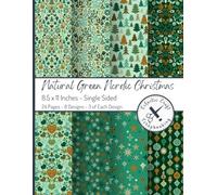 Natural Green Nordic Christmas Scrapbook Paper Pack: 8.5 x 11 inches Single Sided Paper Prints 24 Pages for Scrapbooking, Decoupage, Photo Albums, ... Cardmaking, and Paper Craft Supplies