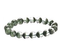 Natural Green Phantom Quartz Crystal Bracelet for Men and Women - Handmade Stretch Beaded Jewelry for Reiki Meditation and Positive Energy(11mm)