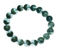 Natural Green Phantom Quartz Stretch Bracelet for Wealth and Emotional Balance - Healing Crystal Beads Jewelry for Men and Women(8mm)