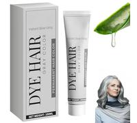 Natural Grey Hair Dye Cream, 2 in 1 Silver Extract Cream, Glossy Conditioning, Nice And Easy, Unisex DIY Fashion Instant Non-Damaging Dye For All Hair Types (1Pcs)