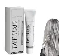 Natural Grey Hair Dye Cream,Silver Hair Dye,Unisex Light Gray Silver Hair Dye,Long-Lasting Natural Dying Cream,Instant Non-Damaging Dye For All Hair Types (1 Pcs)