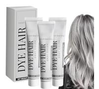 Natural Grey Hair Dye Cream,Unisex Light Gray Silver Hair Dye,Instant Gray Dye,Glossy Conditioning for All Hair Types (3 Pcs)