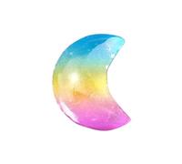 Natural Gypsum Colorful Water Drops Moon Decorations - Peach Heart Moon Ornaments for Home Decor(Crescentparagraph)