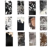 Natural Hair On Premium Quality Leather Cow Skin 24"x12" Sheet with Fur Black&White
