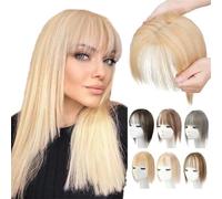Natural Hair Toppers with Bangs for Women, Wig Toppers for Thinning Hair Hair White Beige Gray Cosplay Replacement Hair Wigs (01# Gold)