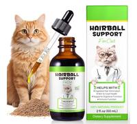 Natural Hairball Relief Drops for Cats with Psyllium & Cat Grass | Supports Healthy Digestion & Regular Bowel Movements | Added Probiotics & Prebiotics | Cat Hairball Treatment Drops(60ml)
