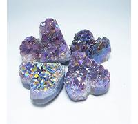 Natural Halo Amethyst Heart-Shaped Amethyst Cluster Quartz Heart-Shaped Crystal Gift Beautiful Crystal (Color : 1 Pcs, Size : S)
