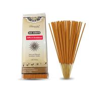 Natural Hand Rolled Incense Sticks 100 Pack Premium Masala Joss Sticks Long Burning Aromatherapy Incense for Relaxation Meditation Home Fragrance Spiritual Use Vegan Friendly (Saffron & Sandalwood)
