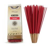 Natural Hand Rolled Incense Sticks 100 Pack Premium Masala Joss Sticks Long Burning Aromatherapy Incense for Relaxation Meditation Yoga Home Fragrance Spiritual Use Vegan (Amber)