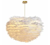Natural Hand-Woven Feather Lampshade for Feather Pendant Light, Feather Table Lamp, Feather Decoration Light, Feather Lampshade for Dining Room, Living Room