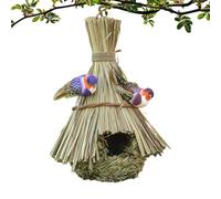 Natural Hand-Woven Rustic Cage with Cord - Natural Parrots House, Suitable for Cockatiels Canary Sparrow Parakeet Garden Balcony Inner Courtyard