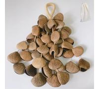 Natural handmade shell rattles for sound bath,ASMR, meditation, yoga,Seed shaker instrument relieves anxiety and calms the mind,Easy-to-Use sound healing tool(pangi)