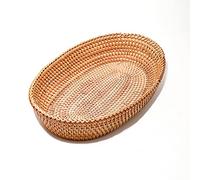 Natural Handmade Woven Bread Basket Wicker Fruit Vegetable Basket Restaurant Party Food Serving Display Basket or Storage for Spoon Fork Cooking Tools