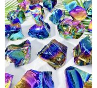 Natural Healing Aura Obsidian Raw Crystal - High-Quality Glitter Gemstone for Birthday Gifts & Jewelry