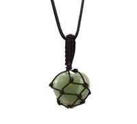Natural Healing Crystal Heart Pendant Necklace for Women Men, Green Aventurine Stone with Hand-Woven Rope Cage Pendant Necklace Chakra Jewelry Gift for Friend