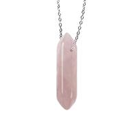 Natural Healing Crystal Stone Necklace With Hexagonal Dot Pendant - Spirit Anxiety Jewelry Gift for Crystal Healing