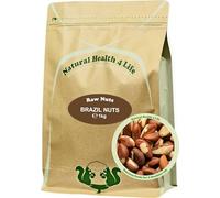 Natural Health 4 Life 100% Whole Brazil Nuts 1KG - Nutrient-Rich, High Fibre, Healthy Fats, Gluten-Free & Vegan Snack - Resealable Kraft Pouch