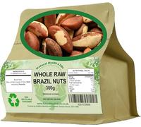 Natural Health 4 Life 100% Whole Brazil Nuts 300g - Nutrient-Rich, High Fibre, Healthy Fats, Gluten-Free & Vegan Snack - Resealable Kraft Pouch