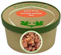 Natural Health 4 Life Aseel Pitted Dates 500g - Dried Dates with No Added Sugar or Preservatives - Eco-Friendly Kraft Tub - Low Fat & Gluten Free - Produce of Pakistan (1 Tub)