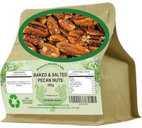 Natural Health 4 Life Baked and Salted Pecan Nuts 250g, Vegan, Gluten Free, High Protein and Fibre, Low Sugar Snack Nuts in Recyclable Foil Lined Pouch (1 Pouch)
