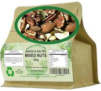 Natural Health 4 Life Baked & Salted Mixed Nuts 300g, Cashews, Almonds & Pecans, Vegan & Gluten Free, High Protein & Fibre, Mix Nuts Snack in Eco-Friendly Kraft Foil-Lined Pouch (1 Pouch)