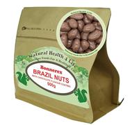 Natural Health 4 Life Brazil Nuts with Chocolate Flavour Coating 500g Gluten-Free Snacking or Baking in Foil-Lined Kraft Pouch