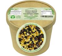 Natural Health 4 Life Cake Baking Ingredients Mixed Fruit (Flame Raisins, Golden Raisins, Currants) with Candied Mixed (Orange, Lemon) Peel 1 kg in Recyclable Tub (1 Tub)