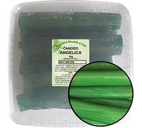 Natural Health 4 Life Candied Green Angelica 1kg - Traditional Cake Decoration Ingredient for Fruit Cakes, Biscuits, Baking and Desserts, Vegan & Fat Free, Resealable Clear Plastic Tub (1 Tub)