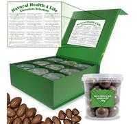 Natural Health 4 Life Carol Anne Chocolate Gift Box 1030 g - 9 Varieties of Milk and Dark Chocolate Nuts in Resealable Pots - Gift for Easter, Birthdays and Christmas