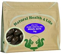 Natural Health 4 Life Carol Anne Confectionery Dark Chocolate Brazil Nuts 1kg - Chocolate Covered Brazil Nuts in Resealable Pouch, 7.6g Protein/100g, Snack for Parties, Baking, Events (Pack of 1)