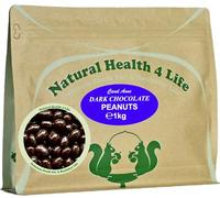 Natural Health 4 Life Carol Anne Confectionery Dark Chocolate Peanuts 1kg - Chocolate Covered Peanuts in Resealable Pouch, 16.6g Protein/100g, Vegetarian Snack for Parties, Baking, Events (1 Pouch)