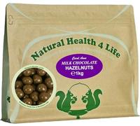 Natural Health 4 Life Carol Anne Confectionery Milk Chocolate Hazelnuts 1kg, Chocolate Covered Hazelnuts in Resealable Pouch, 10g Protein/100g, Vegetarian Snack for Parties, Baking, Events (1 Pouch)